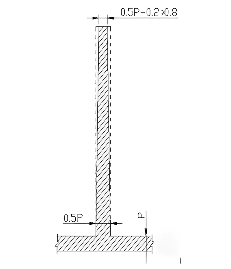 draft angle line drawing