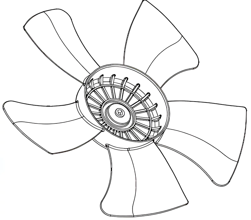 fan blade product drawing