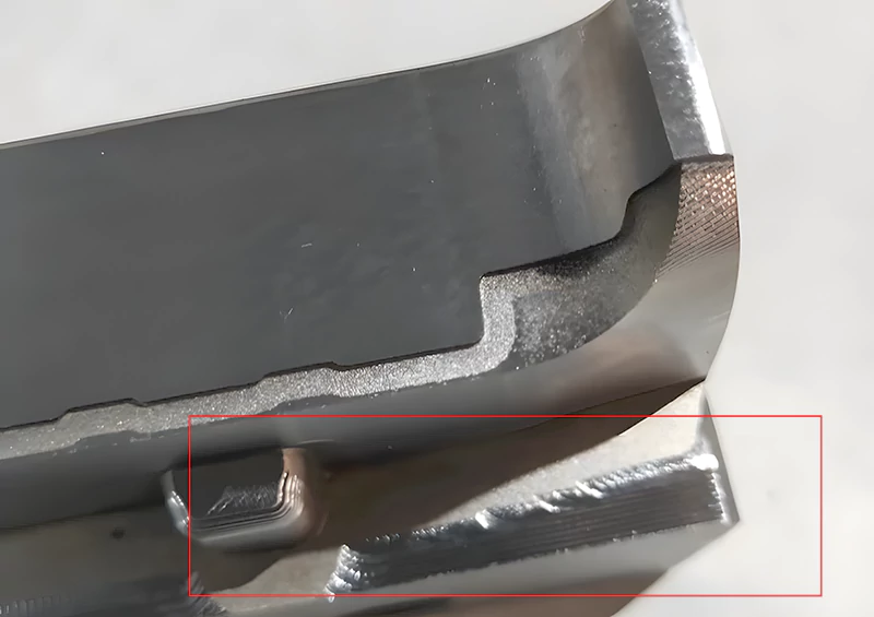CNC Machining defects Overcutting in Workpiece